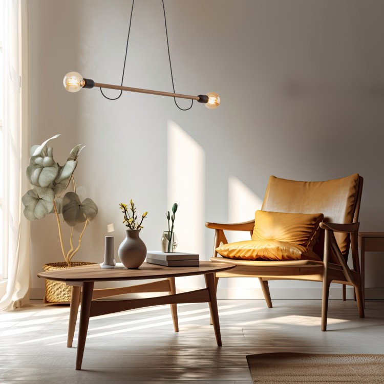 HELIX WOOD ORZECH Lampa wisząca 2 4948 TK Lighting Orzech, Czarny