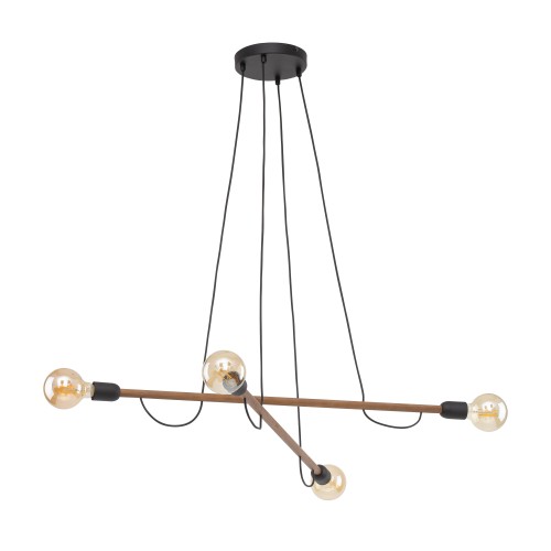 HELIX WOOD ORZECH Lampa wisząca 4 4949 TK Lighting Orzech, Czarny