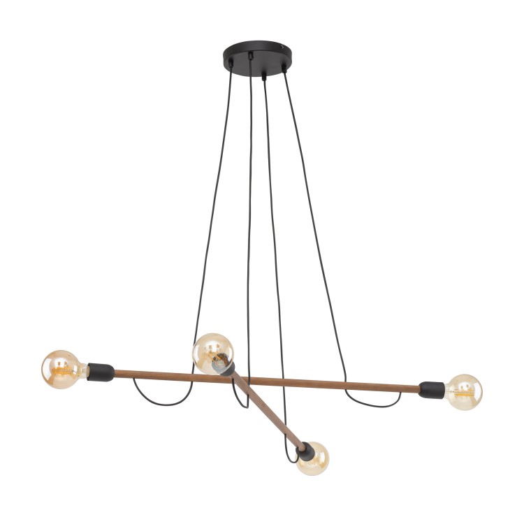 HELIX WOOD ORZECH Lampa wisząca 4 4949 TK Lighting Orzech, Czarny