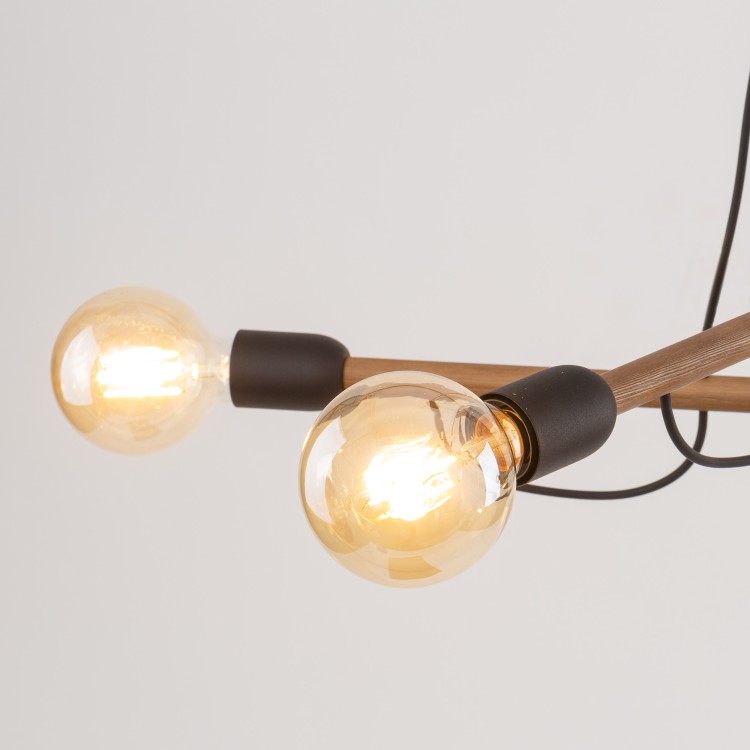 HELIX WOOD ORZECH Lampa wisząca 4 4949 TK Lighting Orzech, Czarny