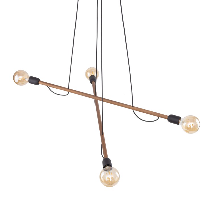 HELIX WOOD ORZECH Lampa wisząca 4 4949 TK Lighting Orzech, Czarny