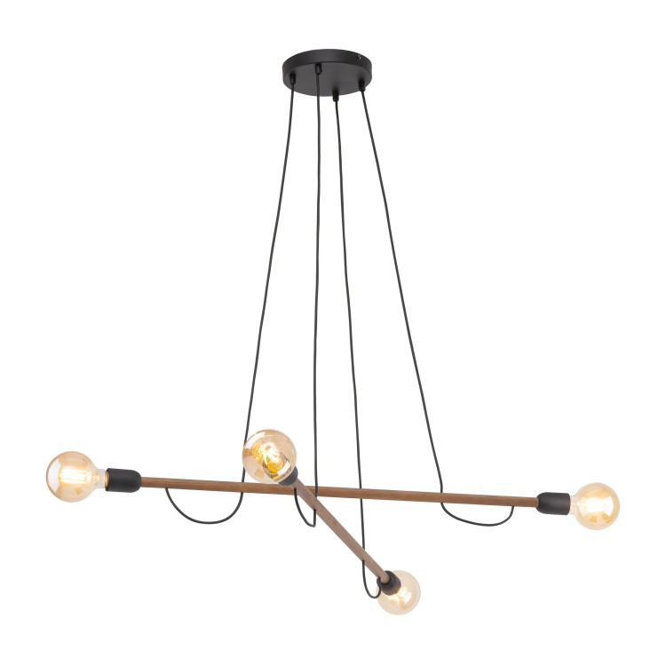 HELIX WOOD ORZECH Lampa wisząca 4 4949 TK Lighting Orzech, Czarny