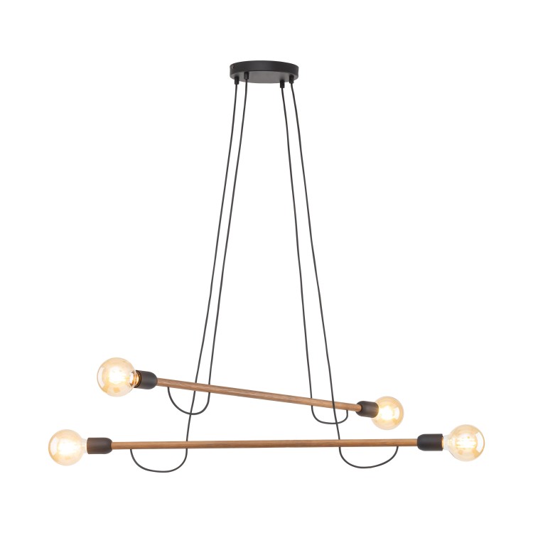 HELIX WOOD ORZECH Lampa wisząca 4 4949 TK Lighting Orzech, Czarny