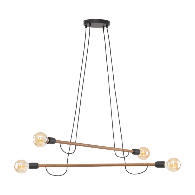 HELIX WOOD ORZECH Lampa wisząca 4 4949 TK Lighting Orzech, Czarny