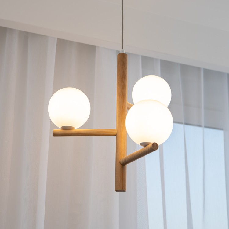 ESTERA WOOD Lampa wisząca 3 6799 TK Lighting Sosna, Czarny Biały
