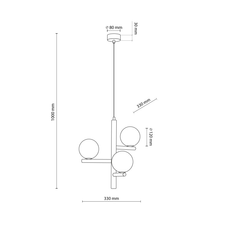 ESTERA WOOD Lampa wisząca 3 6799 TK Lighting Sosna, Czarny Biały