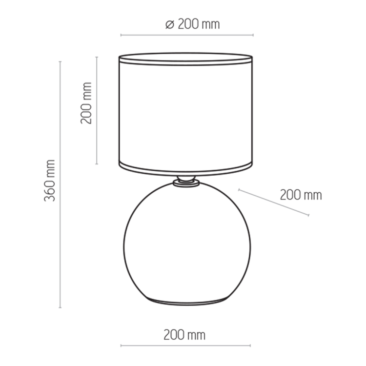 PALLA SMALL GRAY Lampka nocna 1 5086 TK Lighting Szary Szary
