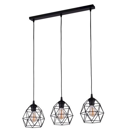 GALAXY BLACK Lampa wisząca 3 Listwa 3191 TK Lighting Czarny Czarny