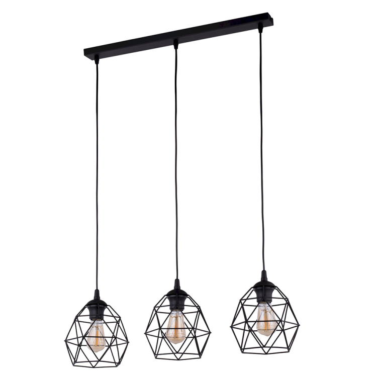 GALAXY BLACK Lampa wisząca 3 Listwa 3191 TK Lighting Czarny Czarny