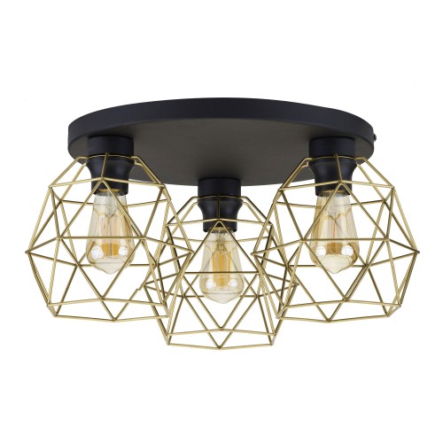 GALAXY BLACK/GOLD Lampa sufitowa 3 Koło 3458 TK Lighting Czarny Złoty