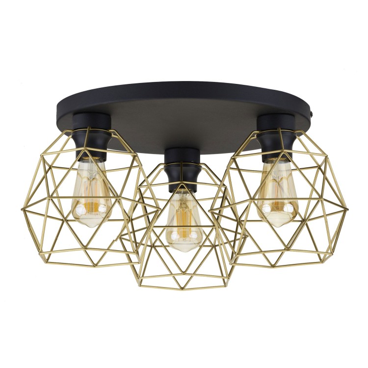 GALAXY BLACK/GOLD Lampa sufitowa 3 Koło 3458 TK Lighting Czarny Złoty