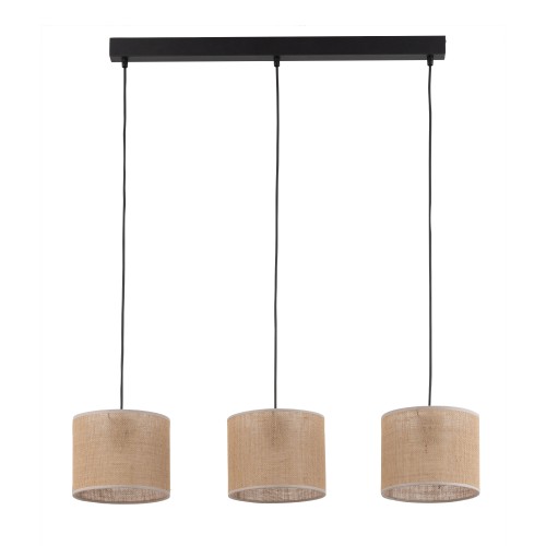 JUTA Lampa wisząca 3 Listwa 4597 TK Lighting Czarny Juta