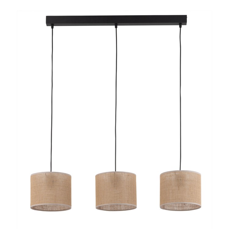 JUTA Lampa wisząca 3 Listwa 4597 TK Lighting Czarny Juta