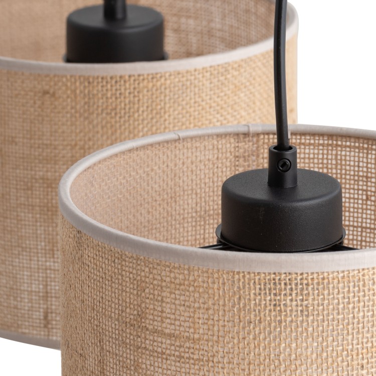JUTA Lampa wisząca 3 Listwa 4597 TK Lighting Czarny Juta