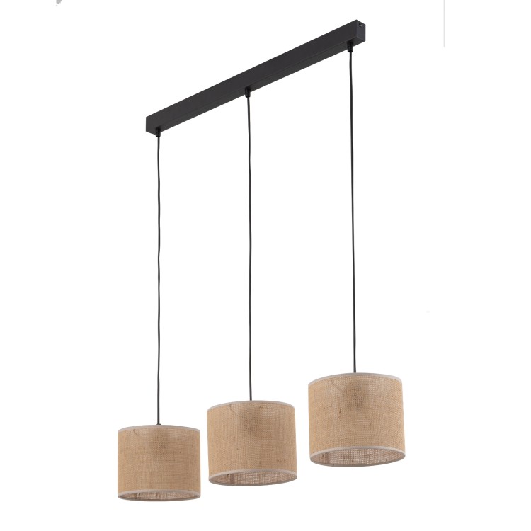 JUTA Lampa wisząca 3 Listwa 4597 TK Lighting Czarny Juta