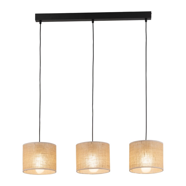 JUTA Lampa wisząca 3 Listwa 4597 TK Lighting Czarny Juta