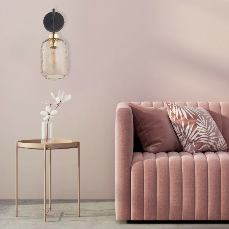 PESCARA Kinkiet 1 6480 TK Lighting Czarny Bursztynowy