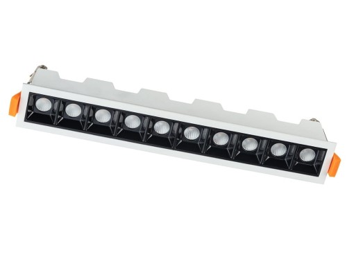 Oprawa liniowa Lampa spot punktowa MINI LED WHITE 10045 NOWODVORSKI Lighting 20W 3000K Loft nowoczesna sufitowa oświetlenie z soczewkami nie oślepia nie oślepiająca barwa ciepła ciepły biały podtynkowa biało-czarna biała z zasilaczem Inspiracje Premium