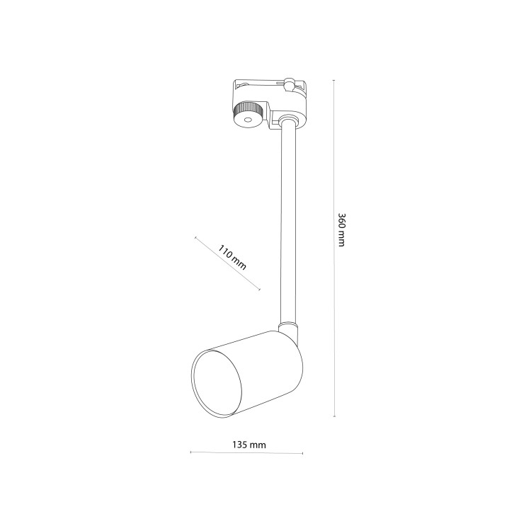 TRACER TOP WHITE LONG 1 GU10 4888 TK Lighting Biały Biały