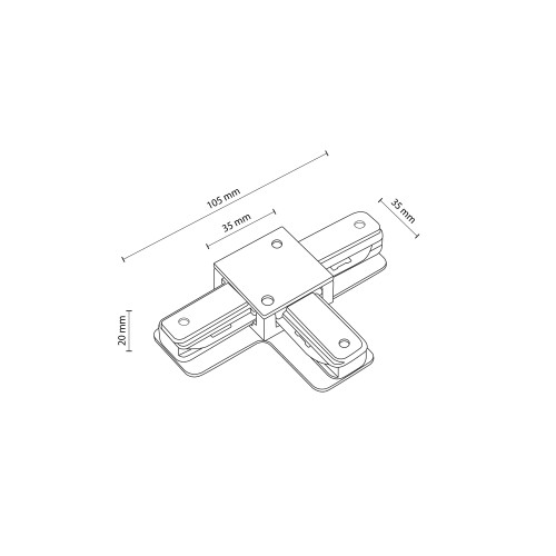 TRACER WHITE Łącznik T 3518 TK Lighting Biały
