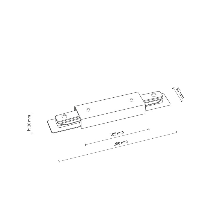 TRACER WHITE Łącznik prosty z podłączeniem zasilającym 4530 TK Lighting Biały Nie dotyczy