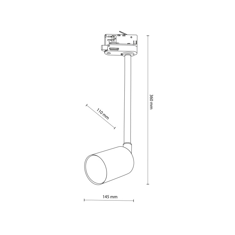 TRACER Trójobwodowy TOP WHITE LONG 1 GU10 4930 TK Lighting Biały
