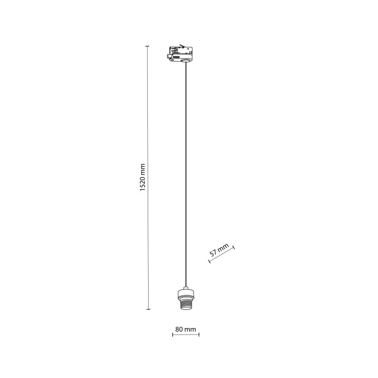 TRACER Trójobwodowy BLACK 1 Zawieszenie E27 1,5m 6776 TK Lighting Czarny