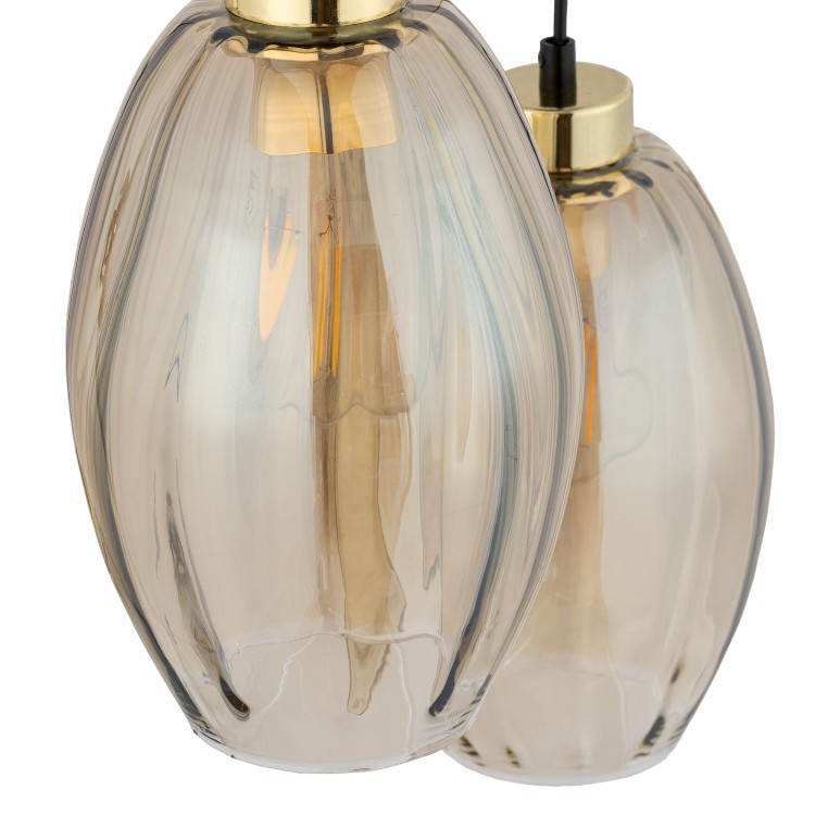 SEBO Lampa wisząca 3XE27Koło 4634 TK Lighting Złoty, Czarny Bursztynowy