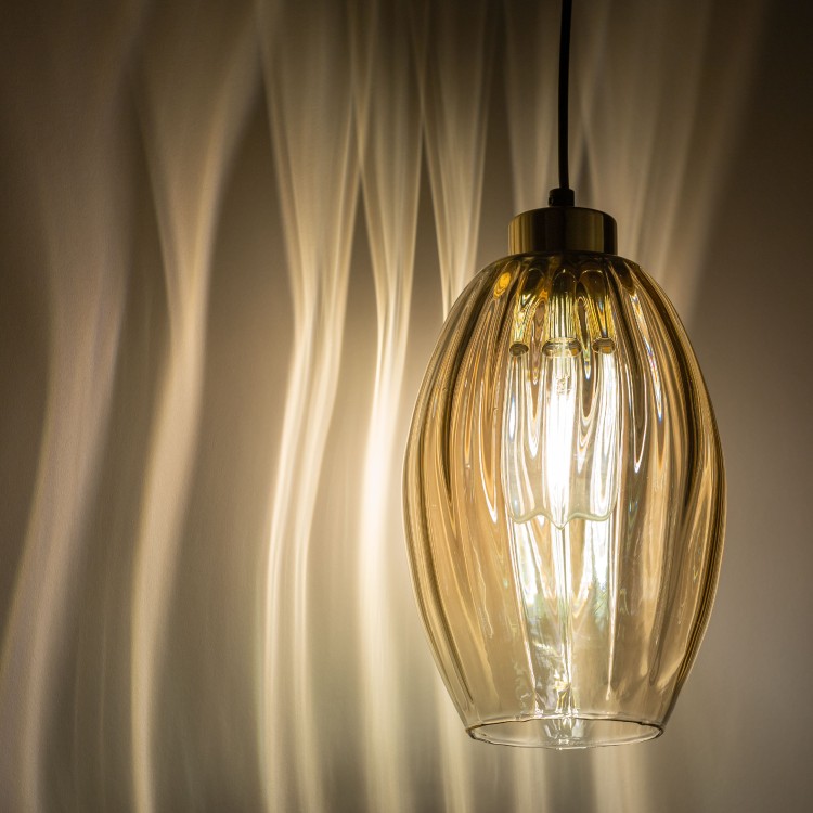 SEBO Lampa wisząca 1 4633 TK Lighting Złoty, Czarny Bursztynowy