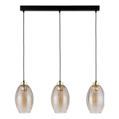 SEBO Lampa wisząca 3 Listwa 4635 TK Lighting Złoty, Czarny Bursztynowy