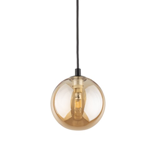 TRACER BLACK AMBER GLASS wisząca 1 G9 4928 TK Lighting Czarny Bursztynowy