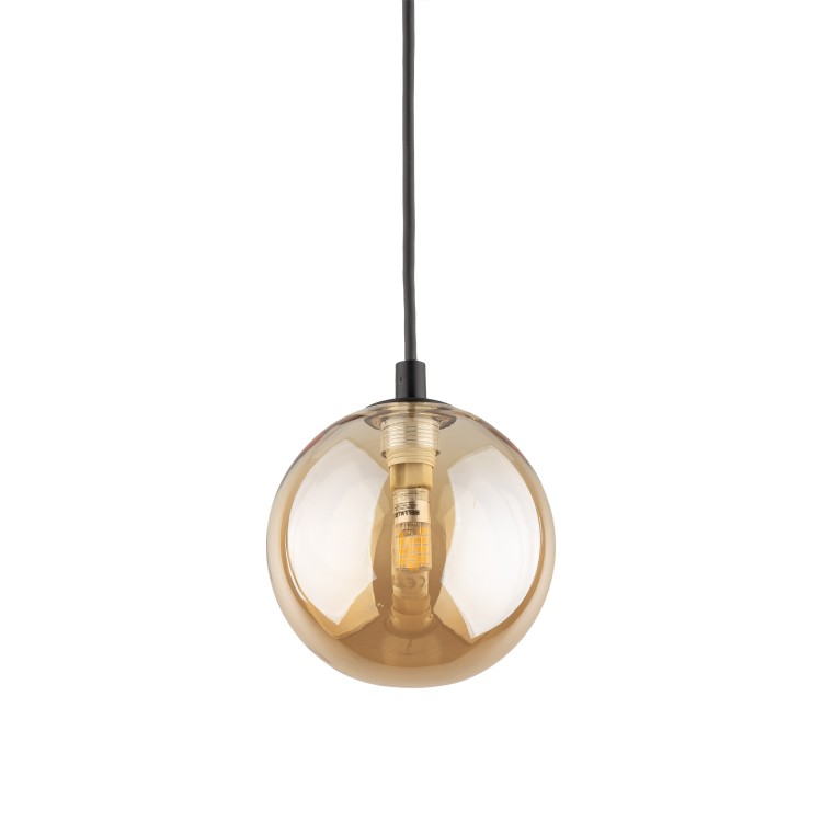 TRACER BLACK AMBER GLASS wisząca 1 G9 4928 TK Lighting Czarny Bursztynowy