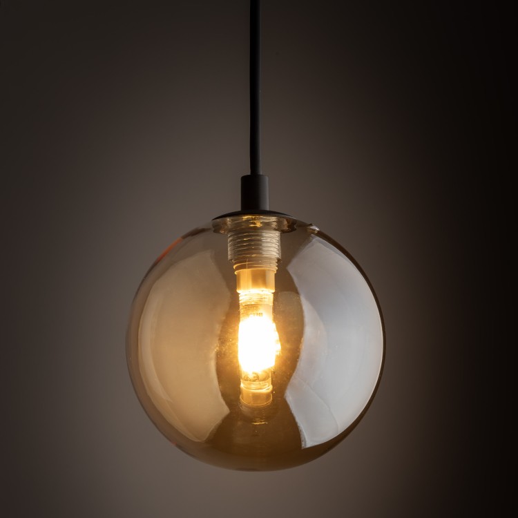 TRACER BLACK AMBER GLASS wisząca 1 G9 4928 TK Lighting Czarny Bursztynowy