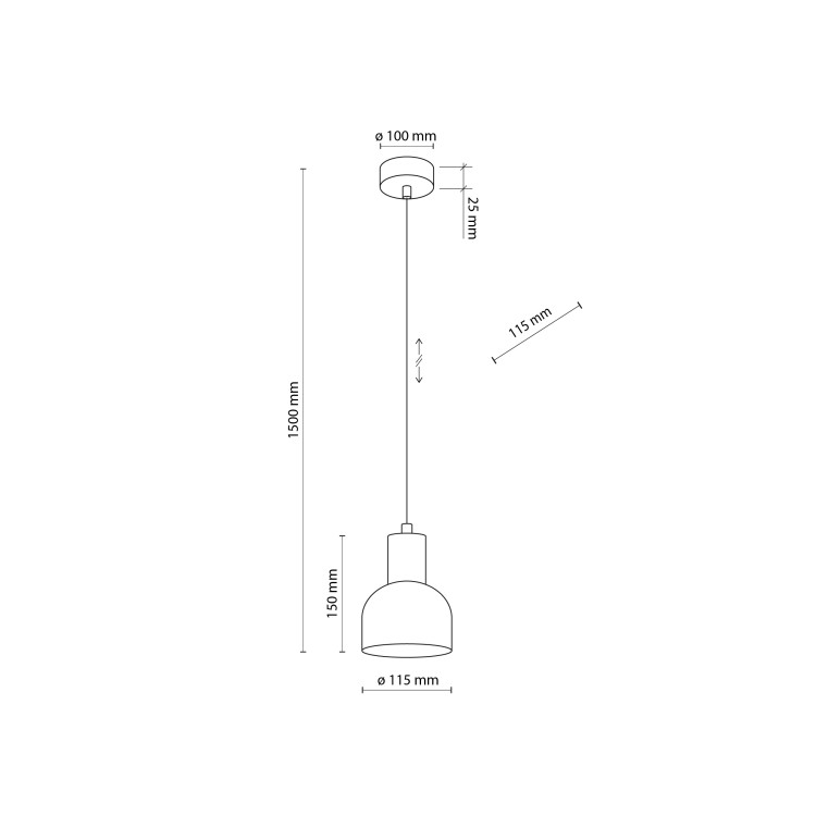 CAIRO Lampa wisząca 1 4894 TK Lighting Sosna, Czarny Czarny