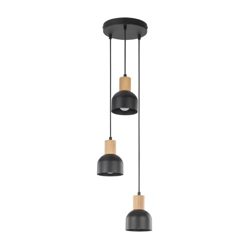 CAIRO Lampa wisząca 3 4895 TK Lighting Sosna, Czarny Czarny