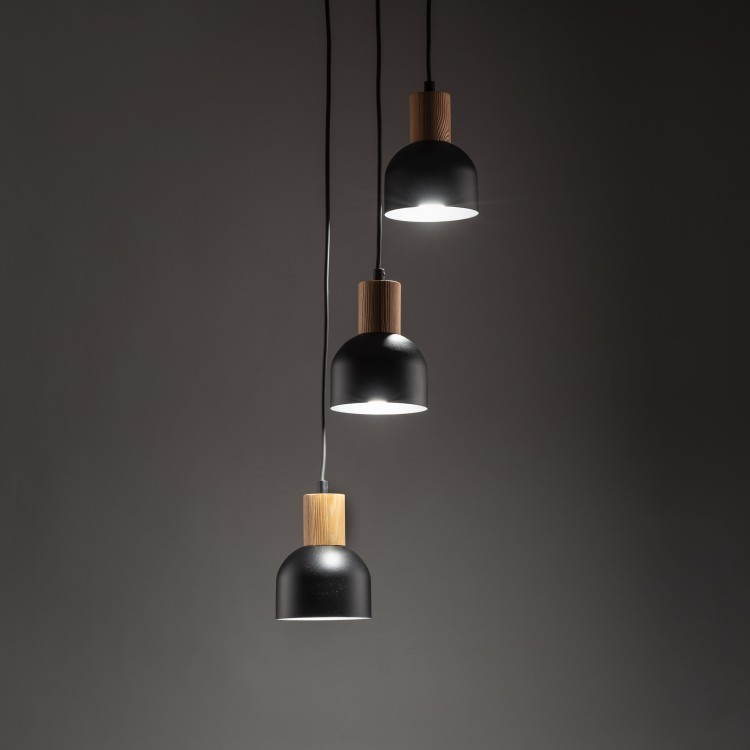 CAIRO Lampa wisząca 3 4895 TK Lighting Sosna, Czarny Czarny