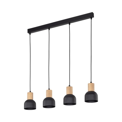 CAIRO Lampa wisząca 4 4896 TK Lighting Sosna, Czarny Czarny