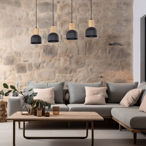 CAIRO Lampa wisząca 4 4896 TK Lighting Sosna, Czarny Czarny