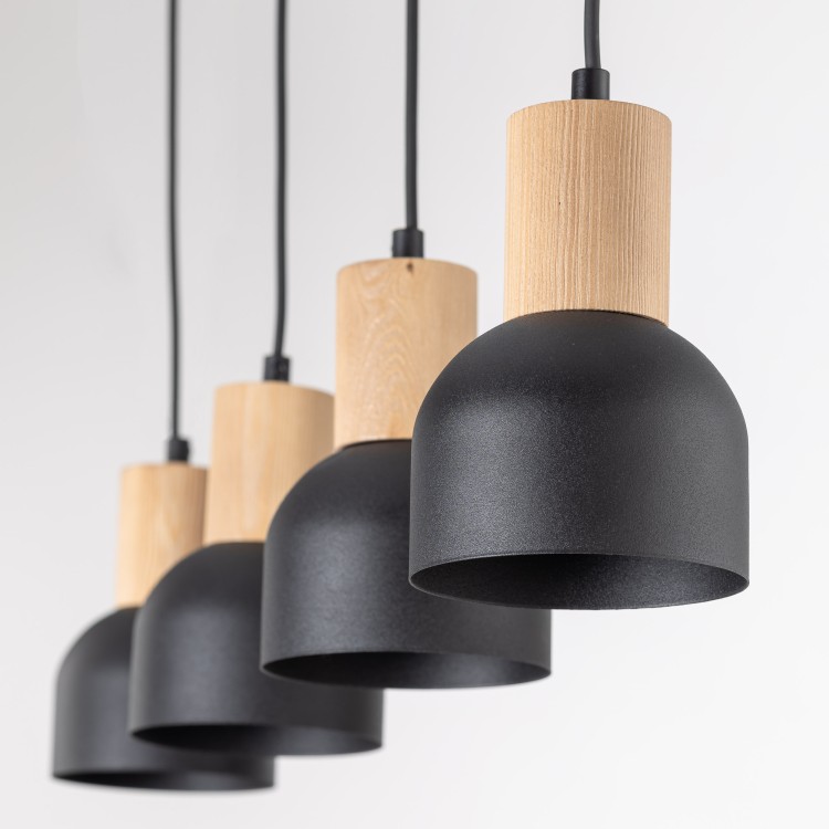 CAIRO Lampa wisząca 4 4896 TK Lighting Sosna, Czarny Czarny