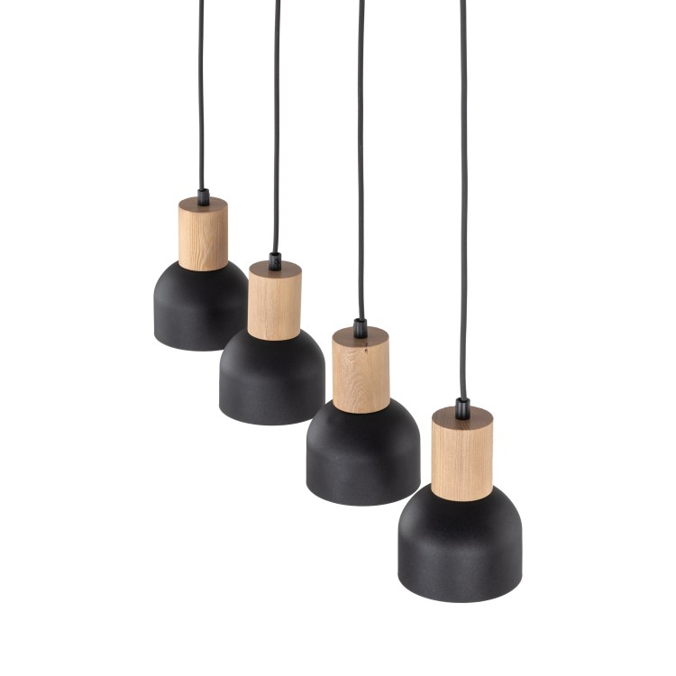 CAIRO Lampa wisząca 4 4896 TK Lighting Sosna, Czarny Czarny