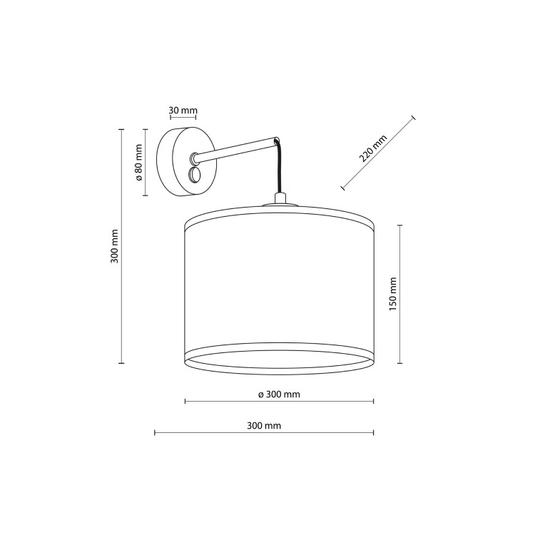 JUTA Kinkiet 1 6858 TK Lighting Czarny Juta