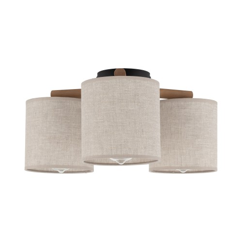 DEVA NATURE Lampa sufitowa 3 6865 TK Lighting Sosna, Czarny Len