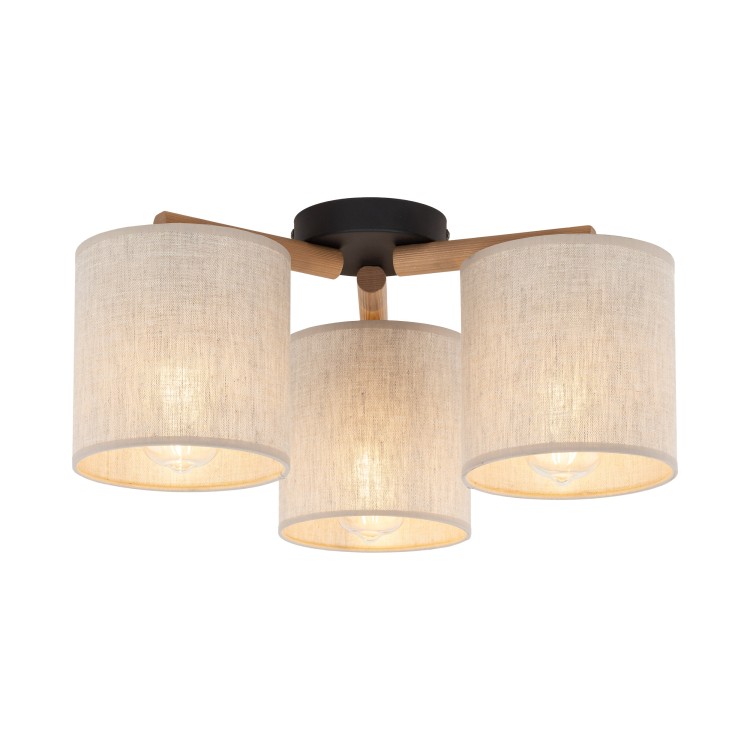 DEVA NATURE Lampa sufitowa 3 6865 TK Lighting Sosna, Czarny Len