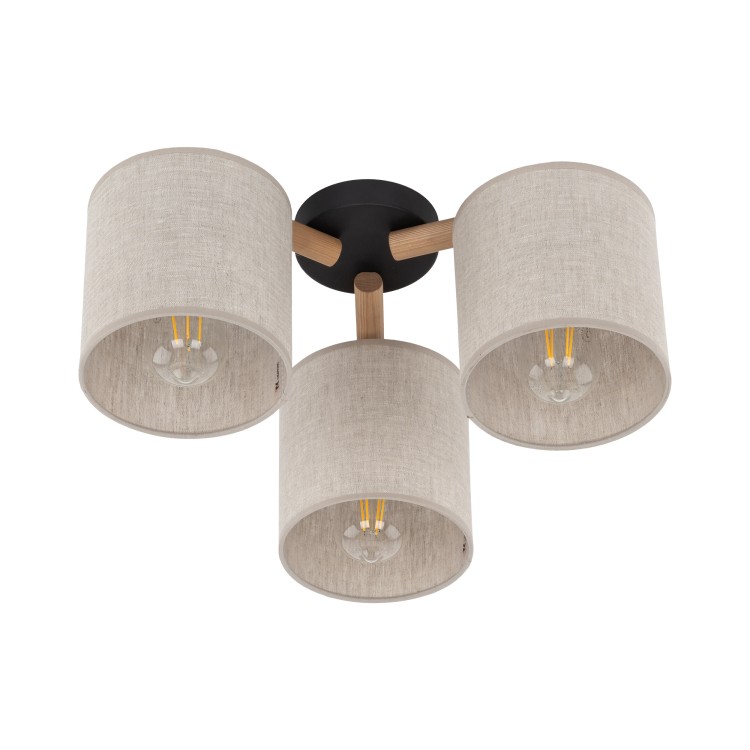 DEVA NATURE Lampa sufitowa 3 6865 TK Lighting Sosna, Czarny Len