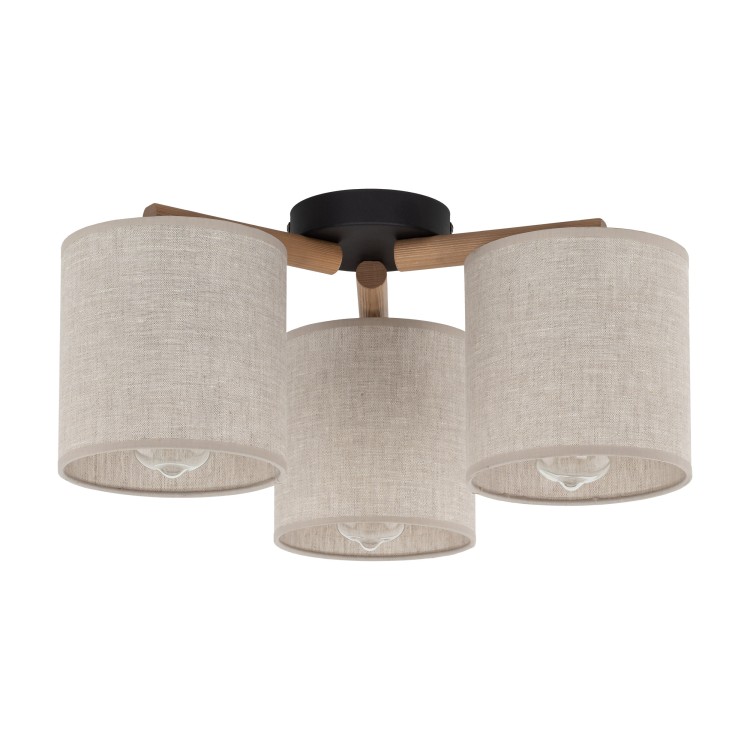 DEVA NATURE Lampa sufitowa 3 6865 TK Lighting Sosna, Czarny Len