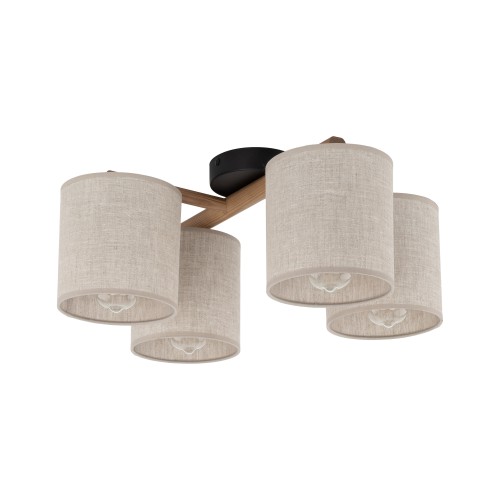 DEVA NATURE Lampa sufitowa 4 6866 TK Lighting Szary, Czarny Len