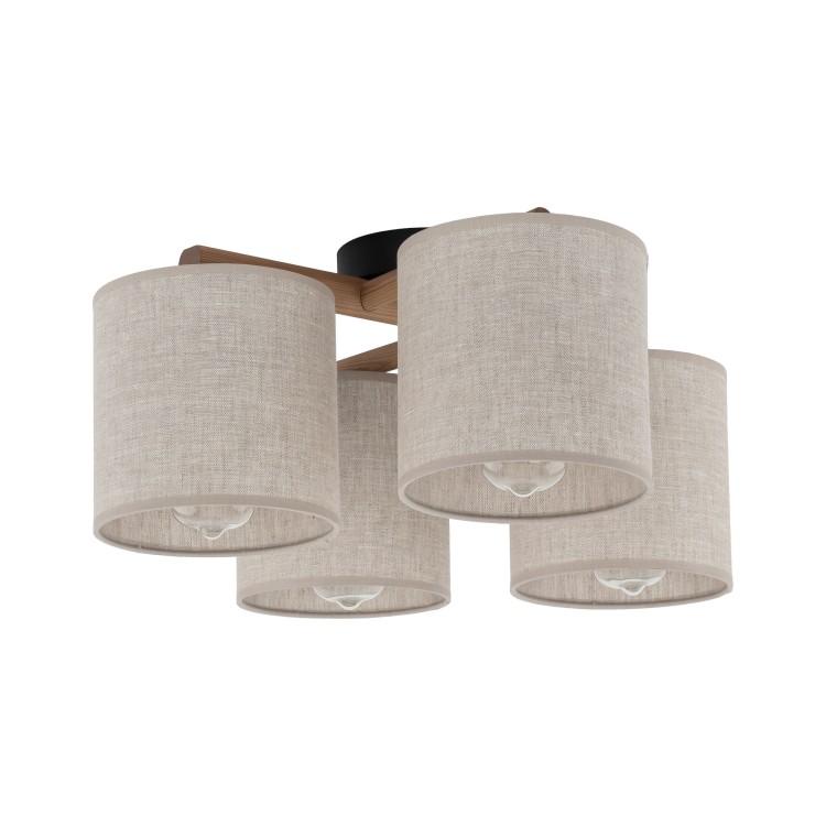 DEVA NATURE Lampa sufitowa 4 6866 TK Lighting Szary, Czarny Len