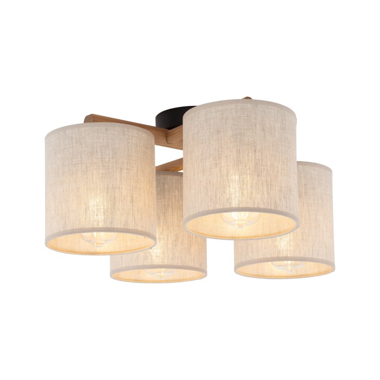 DEVA NATURE Lampa sufitowa 4 6866 TK Lighting Szary, Czarny Len