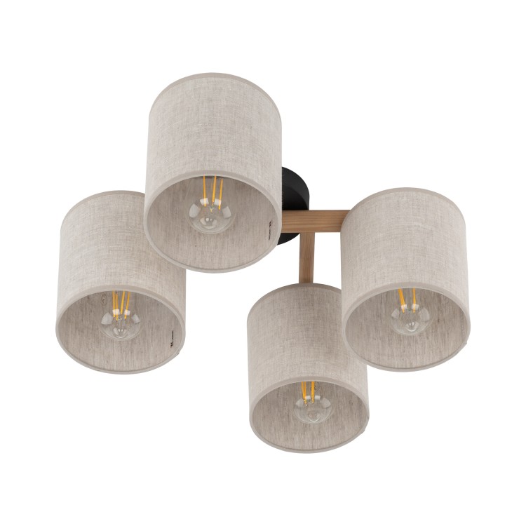 DEVA NATURE Lampa sufitowa 4 6866 TK Lighting Szary, Czarny Len