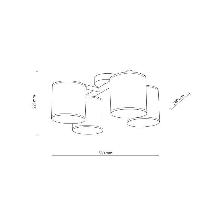 DEVA NATURE Lampa sufitowa 4 6866 TK Lighting Szary, Czarny Len